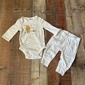 Disney Hanna Andersson Baby Long Sleeve Bodysuit & Pants Set US 0-3 Mos Stripes